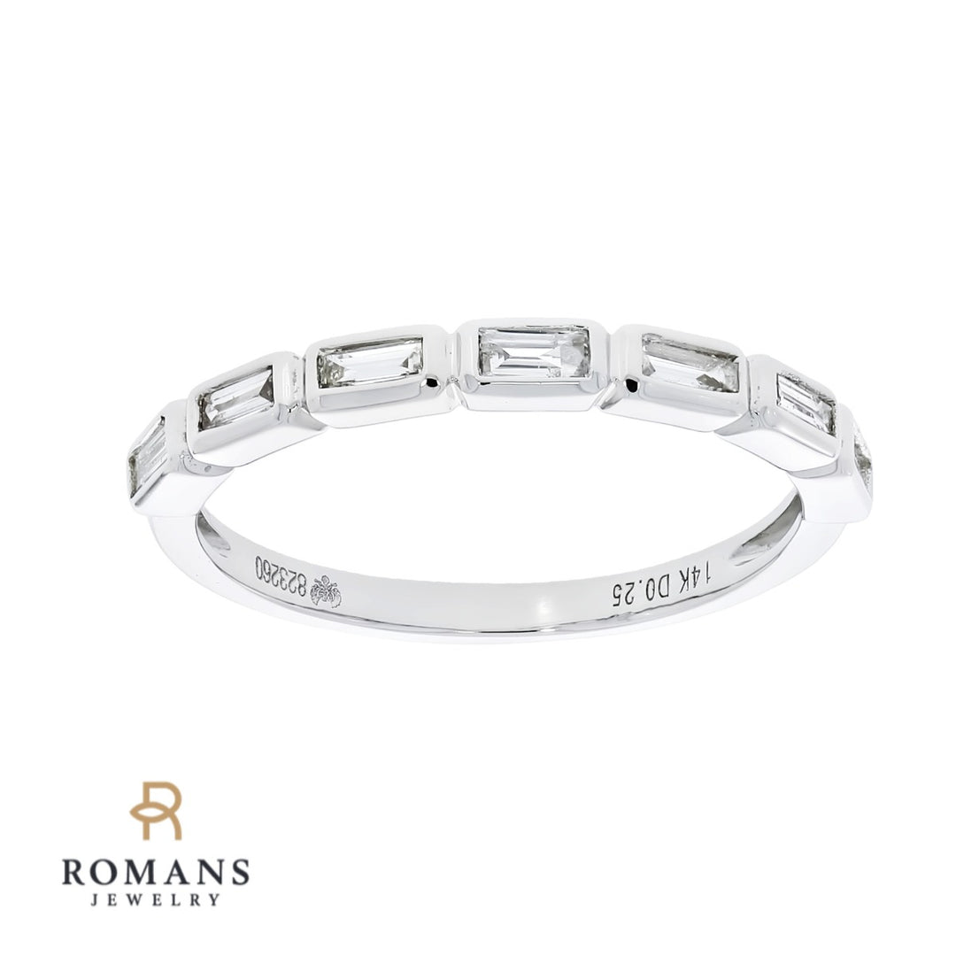 Diamond Baguette Band 14K White Gold .26CTW