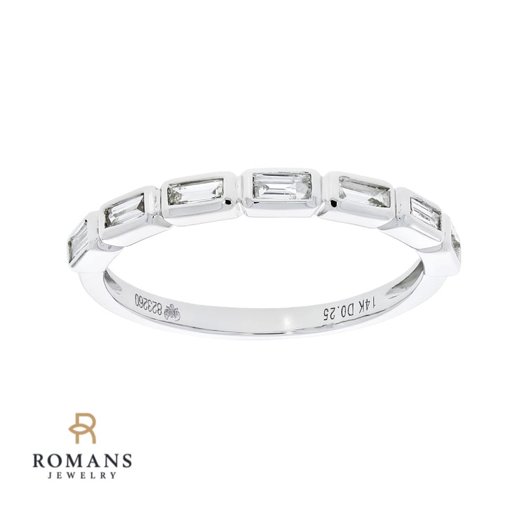 Diamond Baguette Band 14K White Gold .26CTW