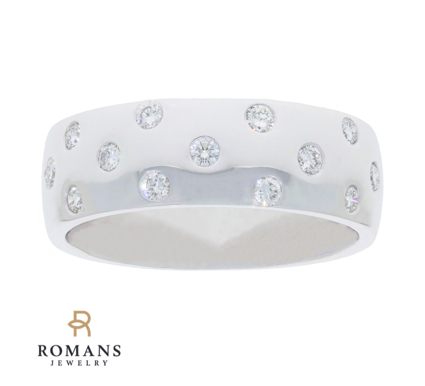 Diamond Inset Band 14K White Gold .65 CTW