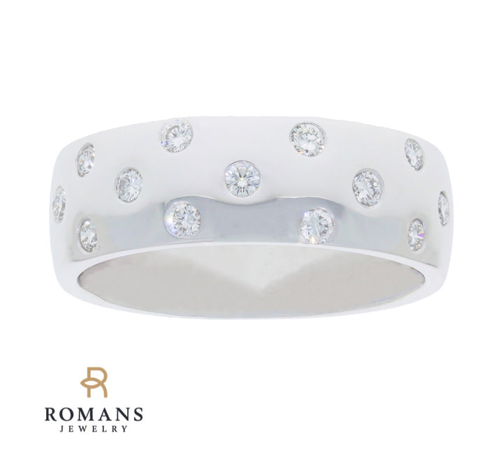 Diamond Inset Band 14K White Gold .65 CTW