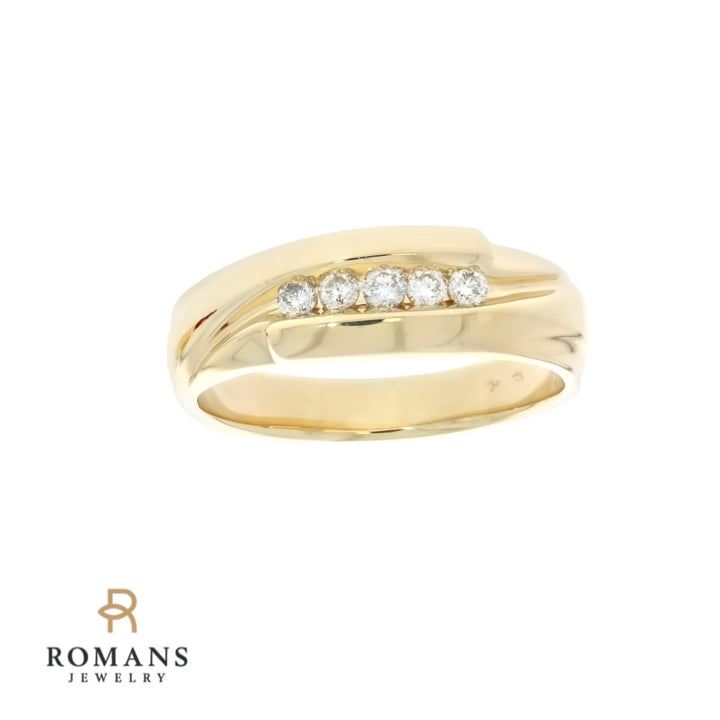 Diamond Men's Band 14K Yellow Gold .08CTW