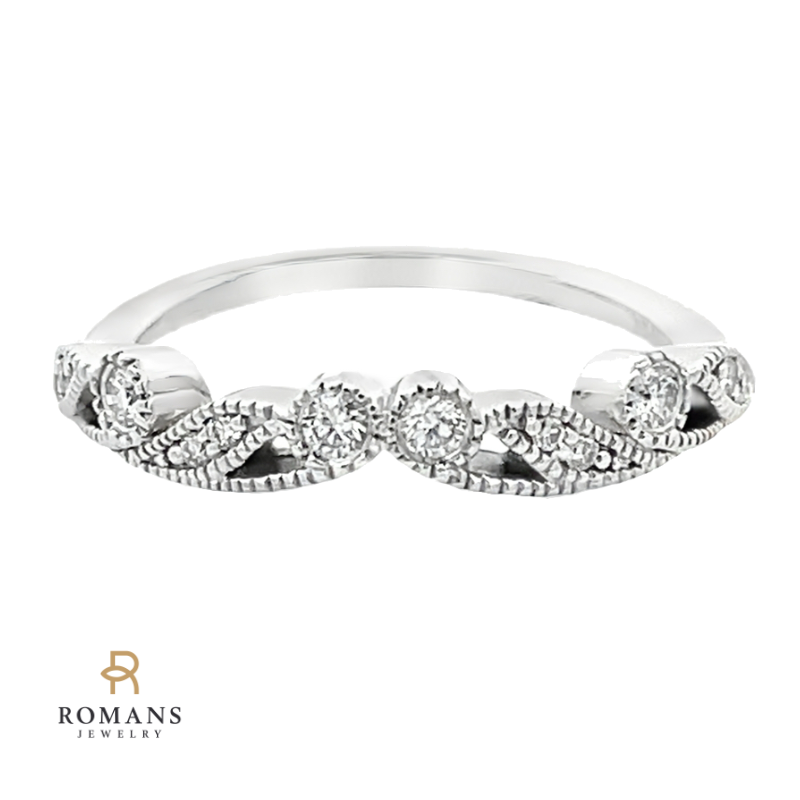 Diamond Nature Inspired Band 14K White Gold .10CTW