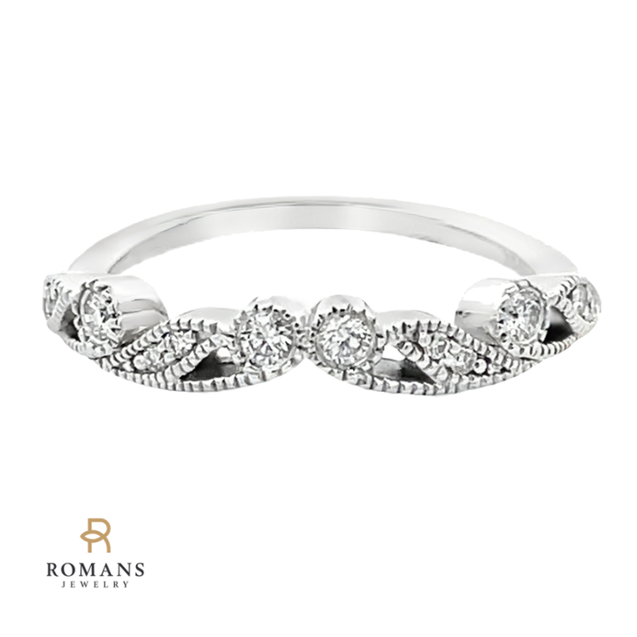 Diamond Nature Inspired Band 14K White Gold .10CTW