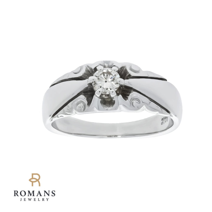 Diamond Vintage Ring 14K White Gold .18CTW