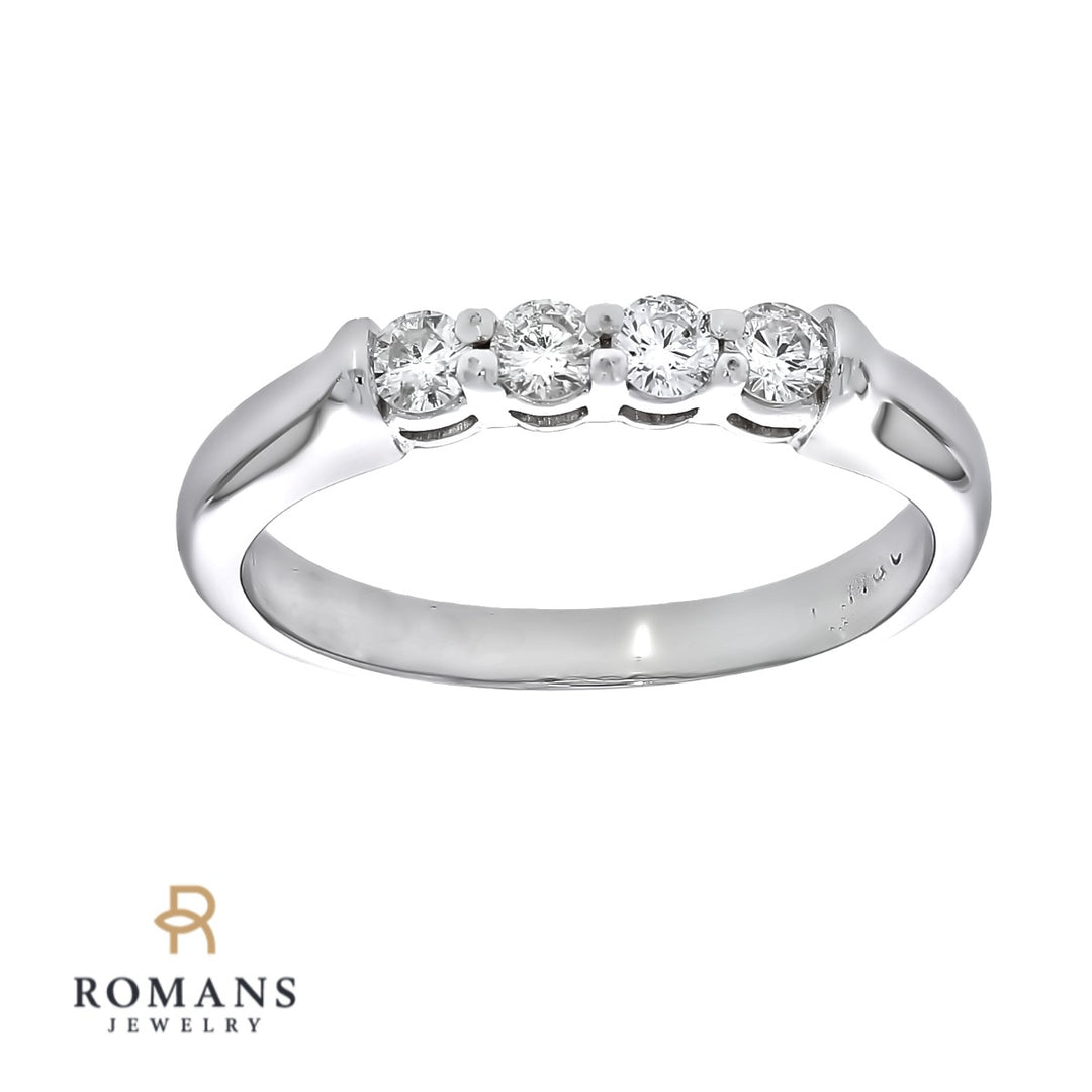 Diamond Wedding Band 14K White Gold .32 CTW