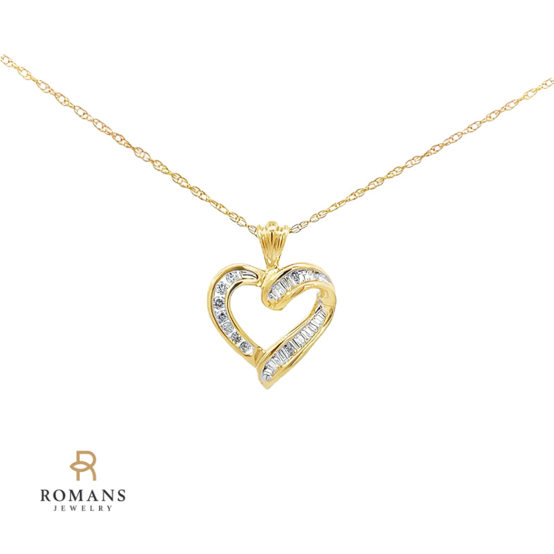 Diamond Heart Pendant 14K Yellow Gold .27CTW