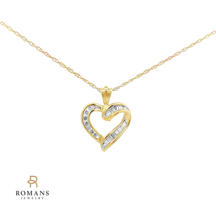 Diamond Heart Pendant 14K Yellow Gold .27CTW