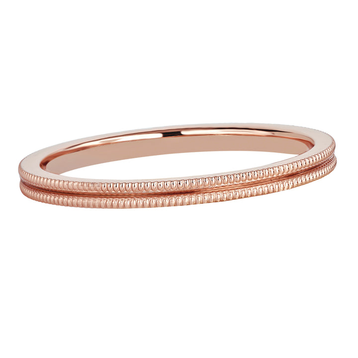 Double Milgrain 1.5mm Band 14K Rose Gold