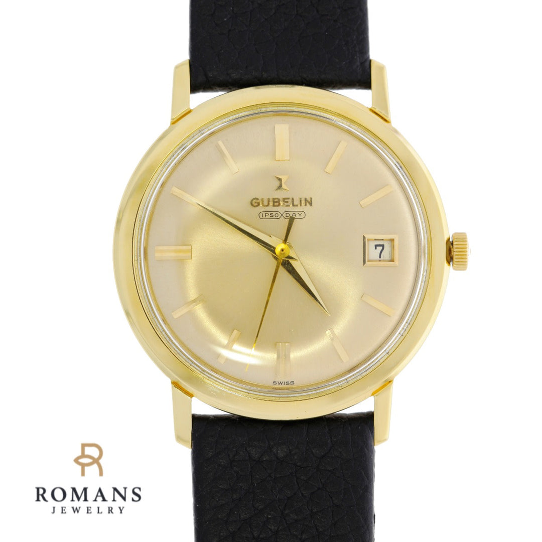 Gubelin Automatic Swiss 18K Yellow Gold 25J Vintage Watch