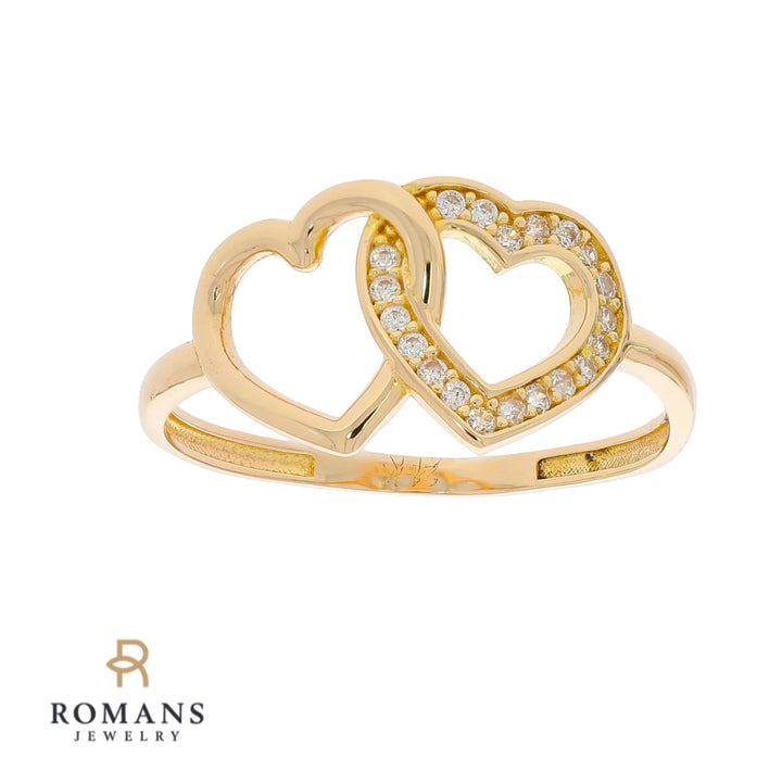 Heart Diamond 21K Yellow Gold Ring .10 CTW