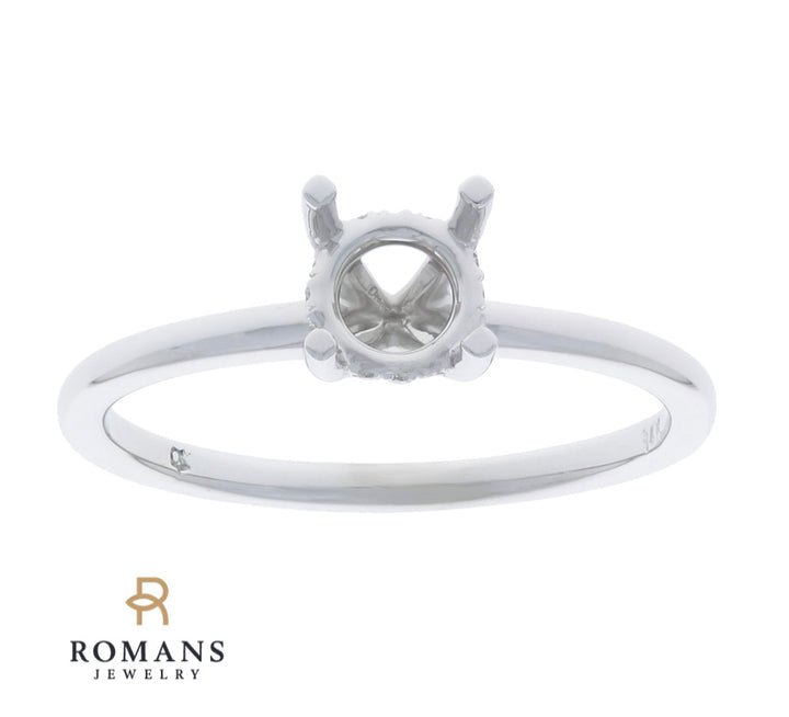 Hidden Halo Mounting Solitaire Setting 14K White Gold