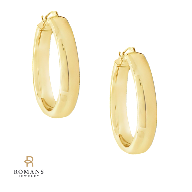 Hollow Hoops 6mm 14K Yellow Gold