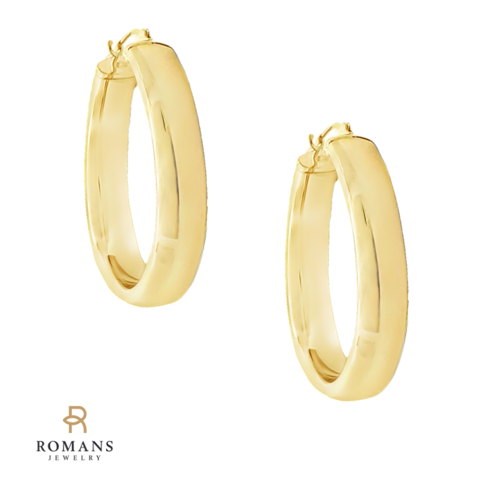 Hollow Hoops 6mm 14K Yellow Gold
