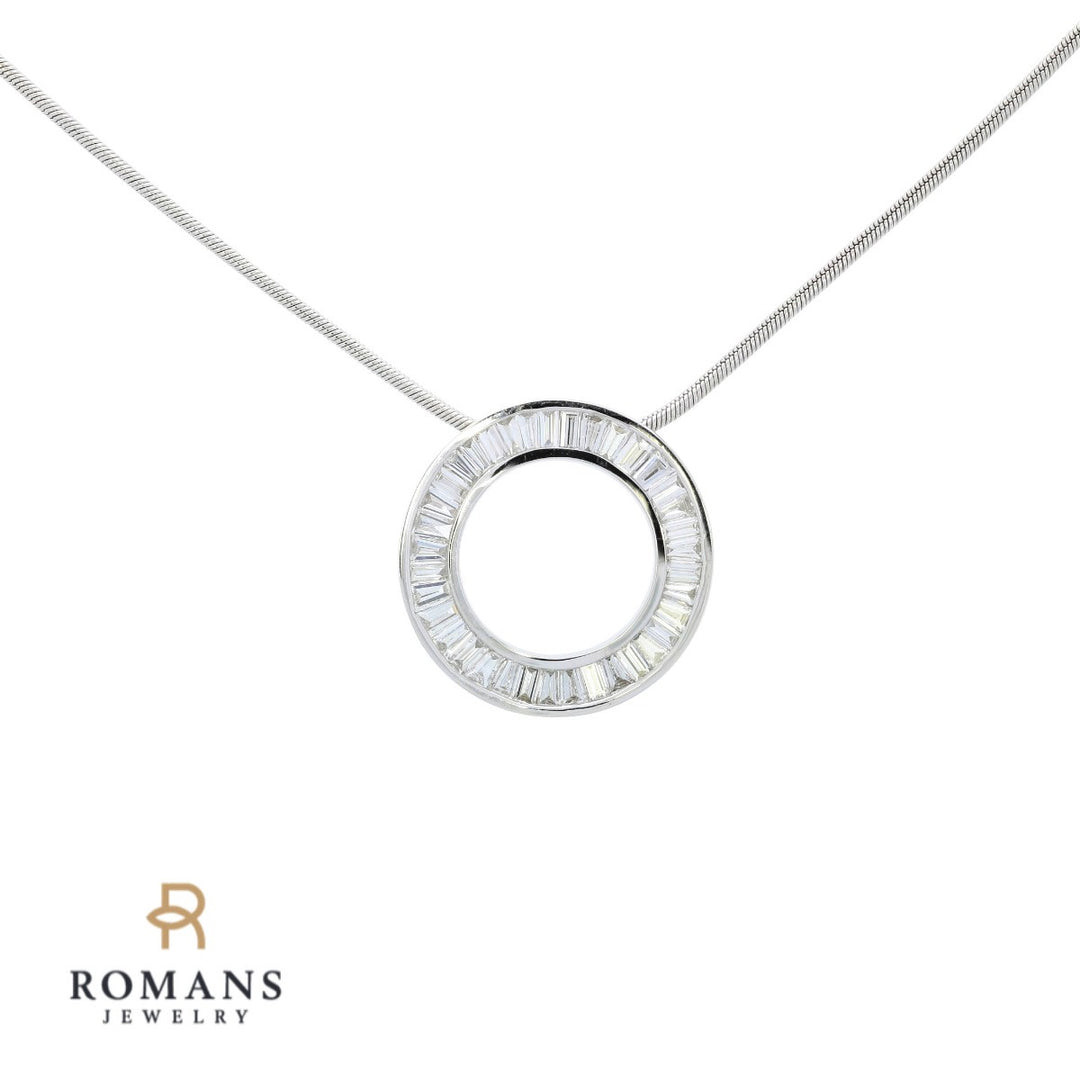 Infinite Round Diamond Necklace 18K White Gold 1.17CTW