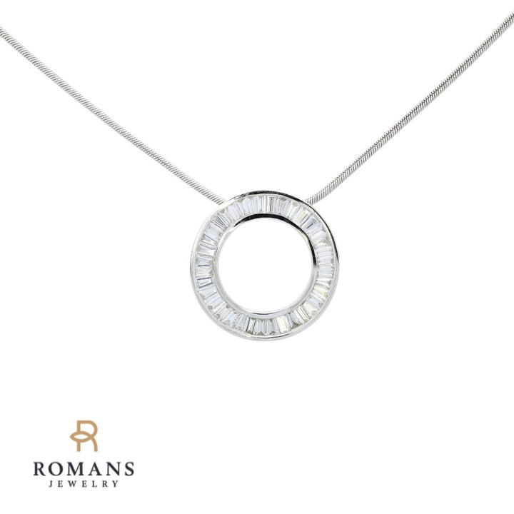 Infinite Round Diamond Necklace 18K White Gold 1.17CTW