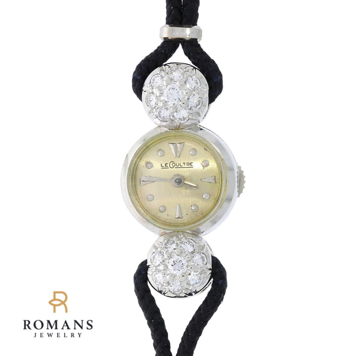 LeCoultre 18K White Gold  Diamond Ladies Watch 1940s 0.32CTW