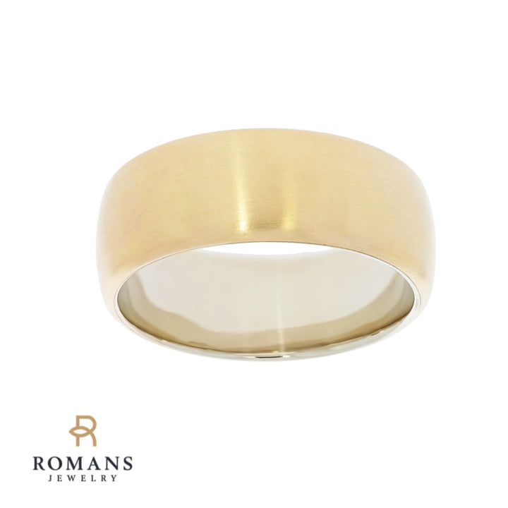 Matte Wedding Band 14K Two Tone