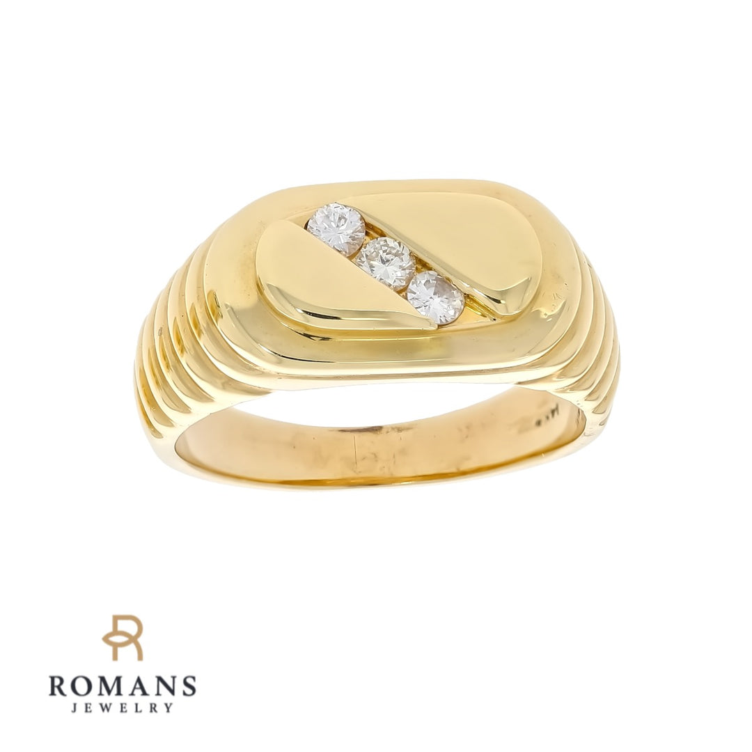 Men's Diamond Ring 14K Yellow Gold .15 CTW