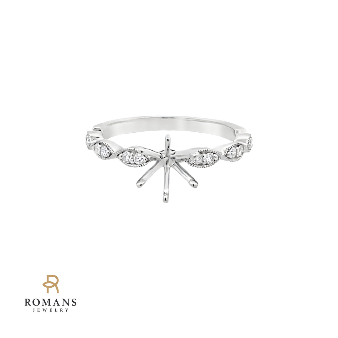 Milligram Diamond Engagement Setting Ring 14K White Gold