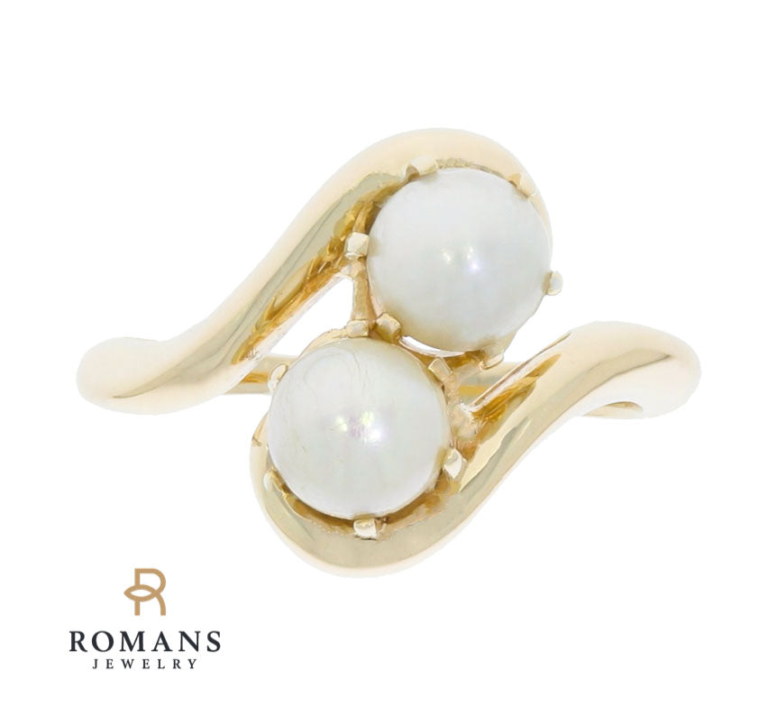Pearl Swirl Ring 14K Yellow Gold