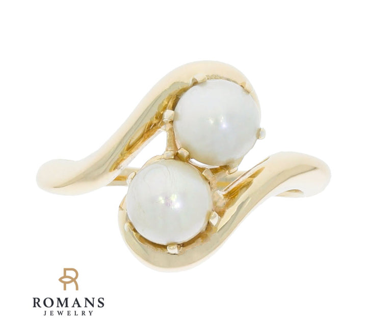 Pearl Swirl Ring 14K Yellow Gold