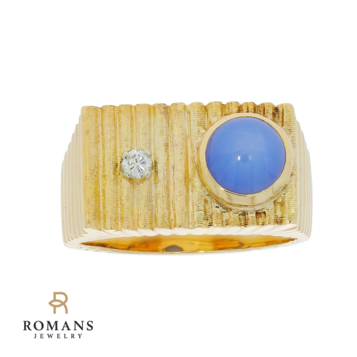 Star Sapphire Men's Ring 14K Yellow Gold 1.44CT