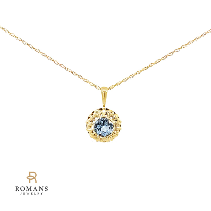 Round Lab Spinel Vintage Style Pendant 1.21CT