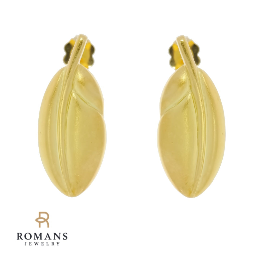 Tiffany & Co. Angela Cummings Feather Earrings 18K Yellow Gold