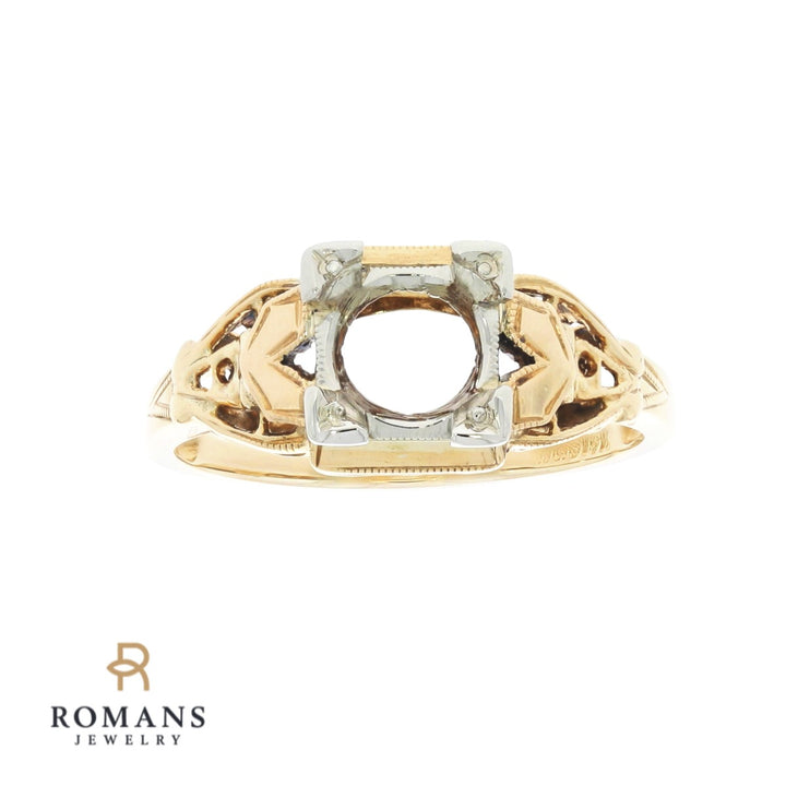 Vintage Filigree Setting 14K Two Tone