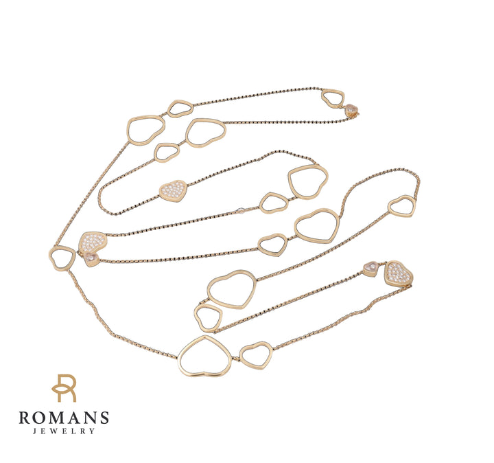Chopard Happy Hearts Sautoir Necklace 18K Rose Gold 1.35CT