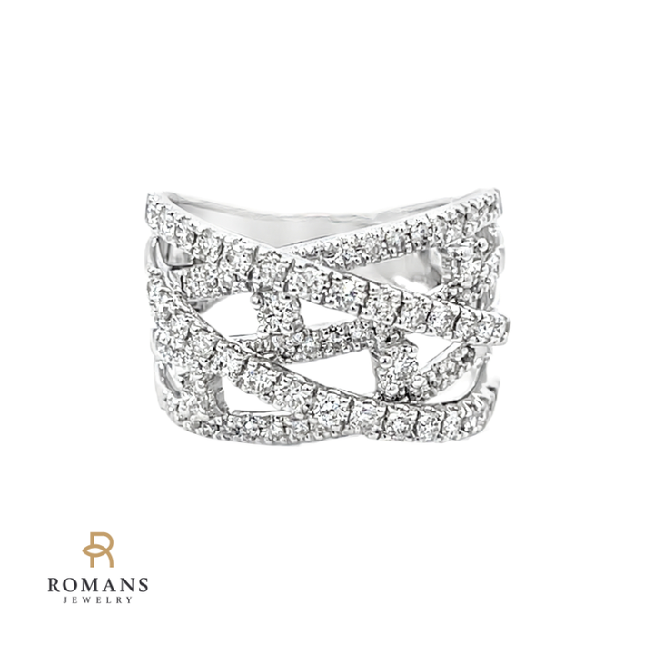 Diamond Crossover Band 14K White Gold .70CTW