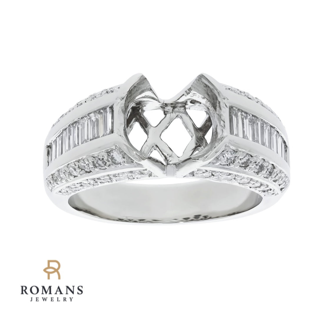 Diamond Ring Setting Platinum 1.56 CTW
