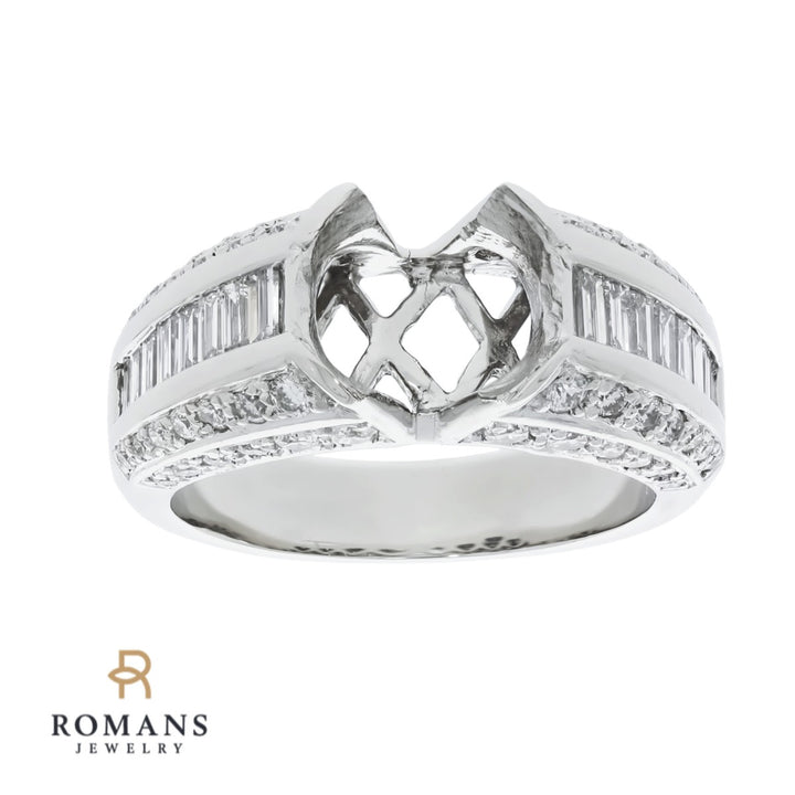 Diamond Ring Setting Platinum 1.56 CTW