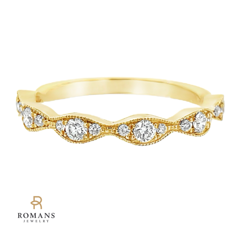 Milgrain Diamond Band 14K Yellow Gold 0.35CT