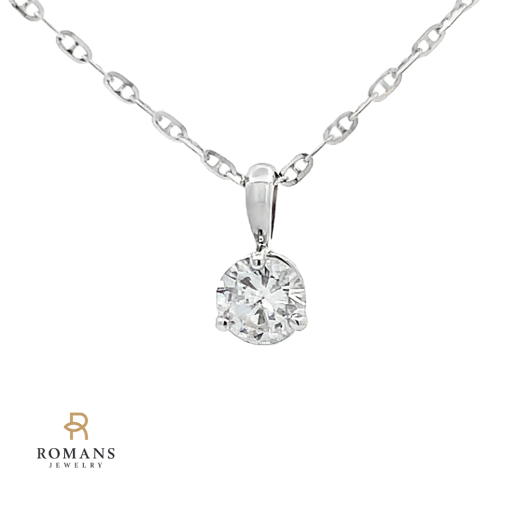 Diamond Round Pendant 14K White Gold .30CT