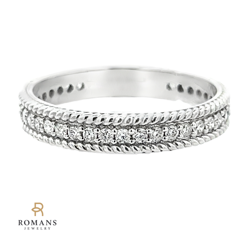 Diamond Braided Band 14K White Gold 0.36CT