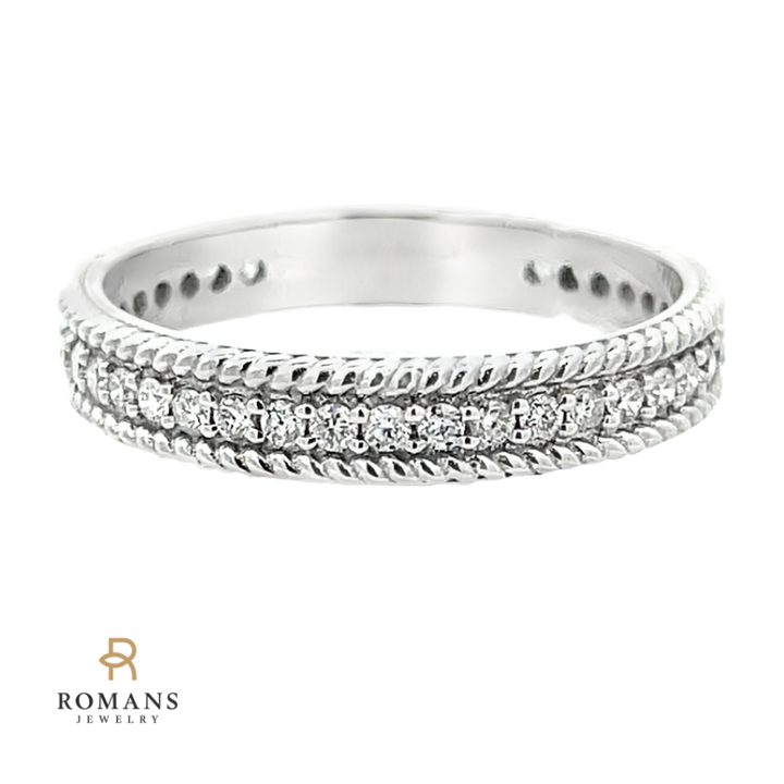 Diamond Braided Band 14K White Gold 0.36CT