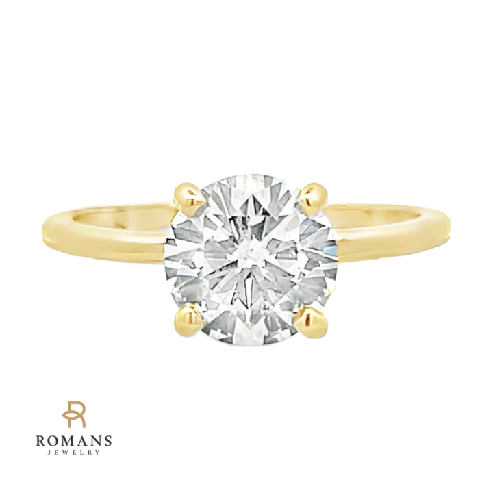 Solitaire Diamond Engagement Ring 14K Yellow Gold 1.59CT GIA