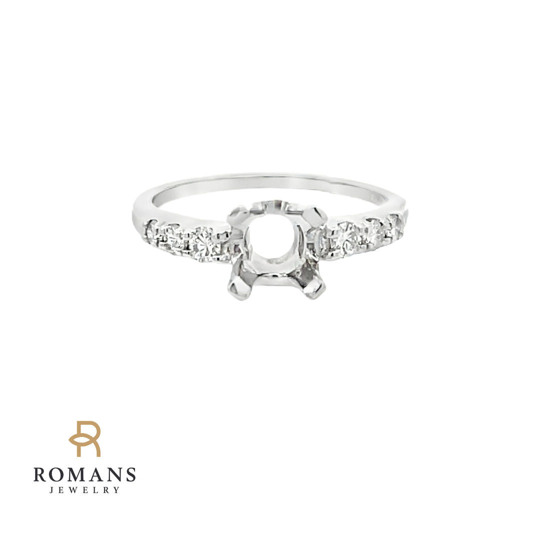 Diamond Accented Platinum Setting Ring 0.21CT