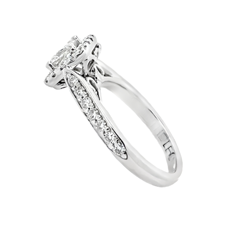 The Leo Princess Cut Diamond Halo Engagement Ring 14K White Gold .30CT