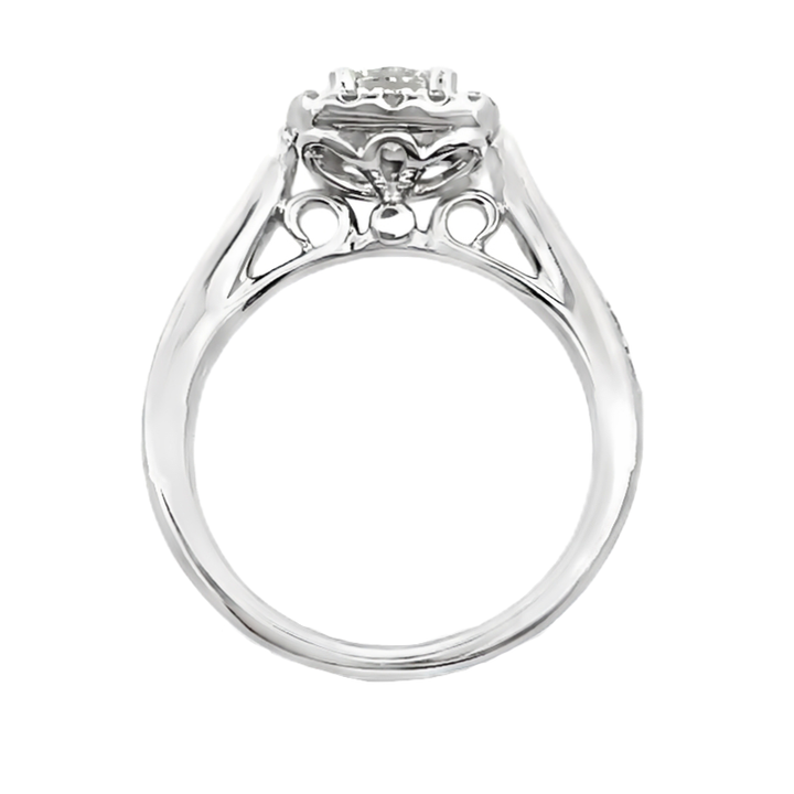 The Leo Princess Cut Diamond Halo Engagement Ring 14K White Gold .30CT