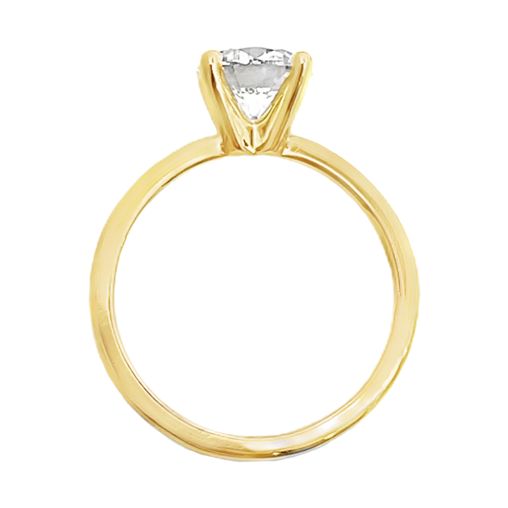 Lab Grown Round Diamond Solitaire 18K Yellow Gold 1.50CT