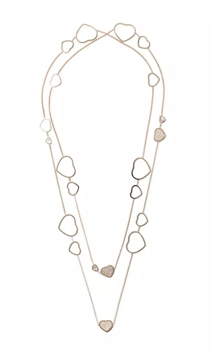Chopard Happy Hearts Sautoir Necklace 18K Rose Gold 1.35CT