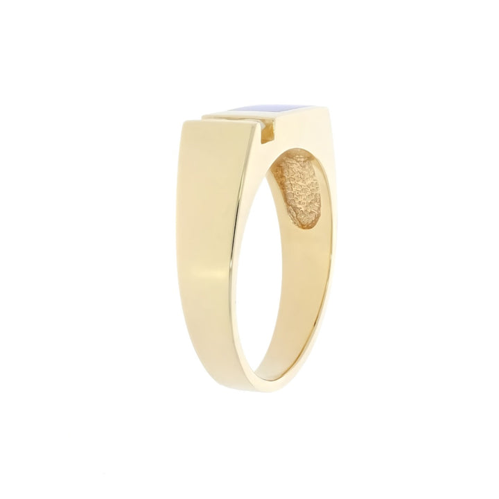 Diamond Lapis Ring 14K Yellow Gold .20 CTW