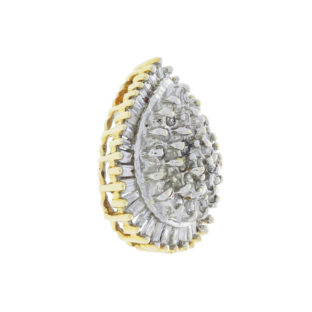 Pear Shape Diamond Pendant 10K Two Tone