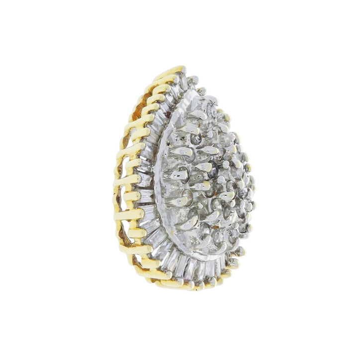 Pear Shape Diamond Pendant 10K Two Tone