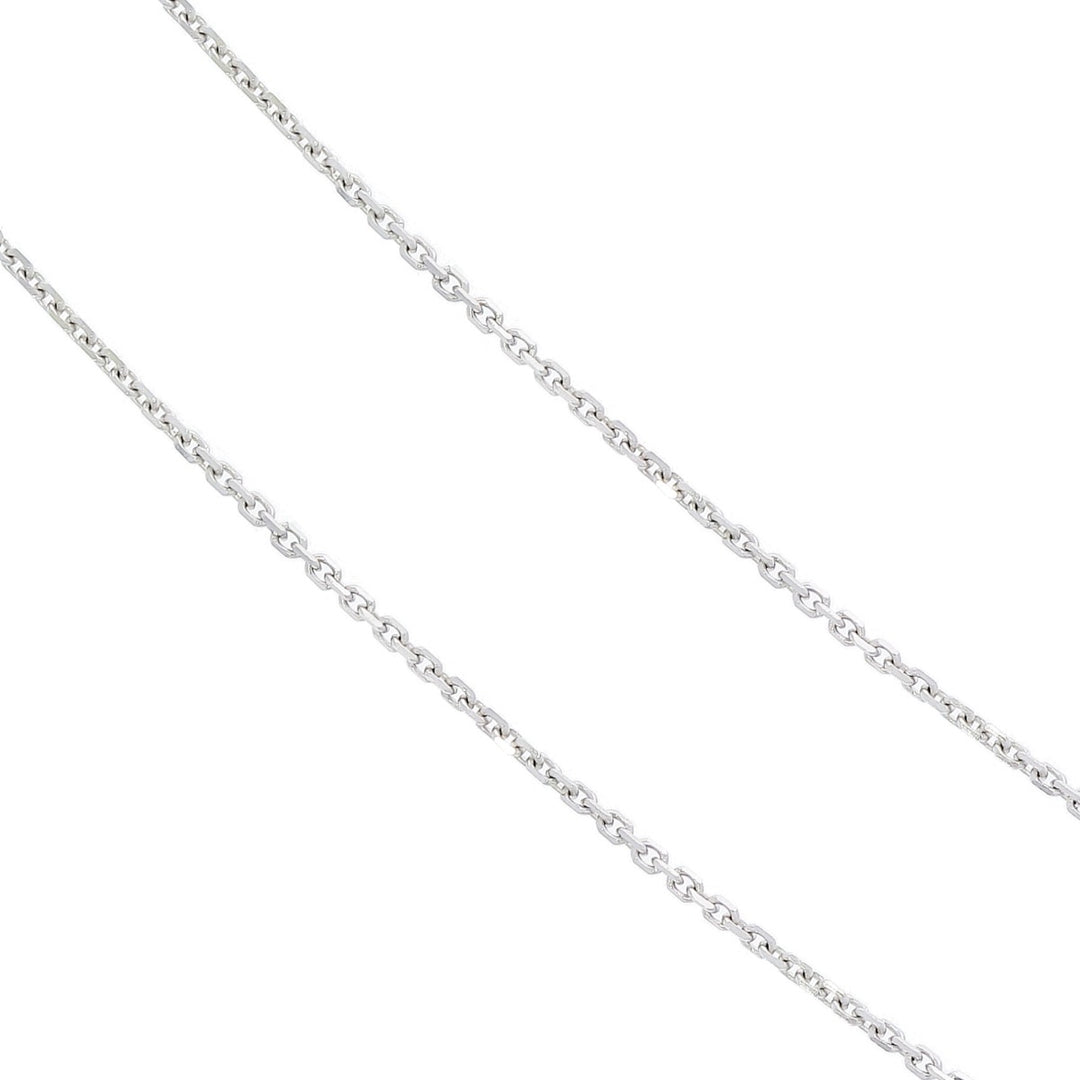 Sapphire Solitaire Necklace 14K White Gold .51CT