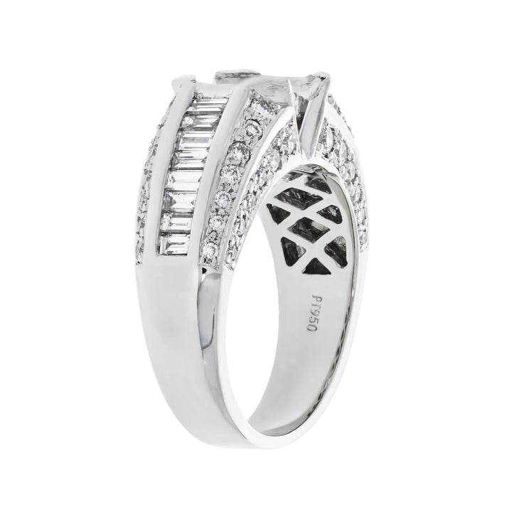 Diamond Ring Setting Platinum 1.56 CTW