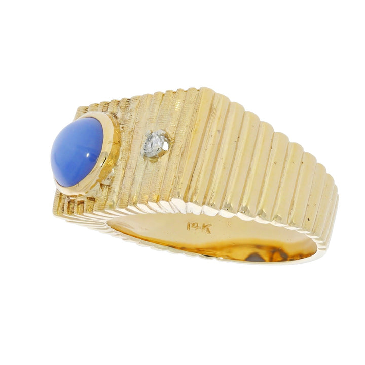 Star Sapphire Men's Ring 14K Yellow Gold 1.44CT