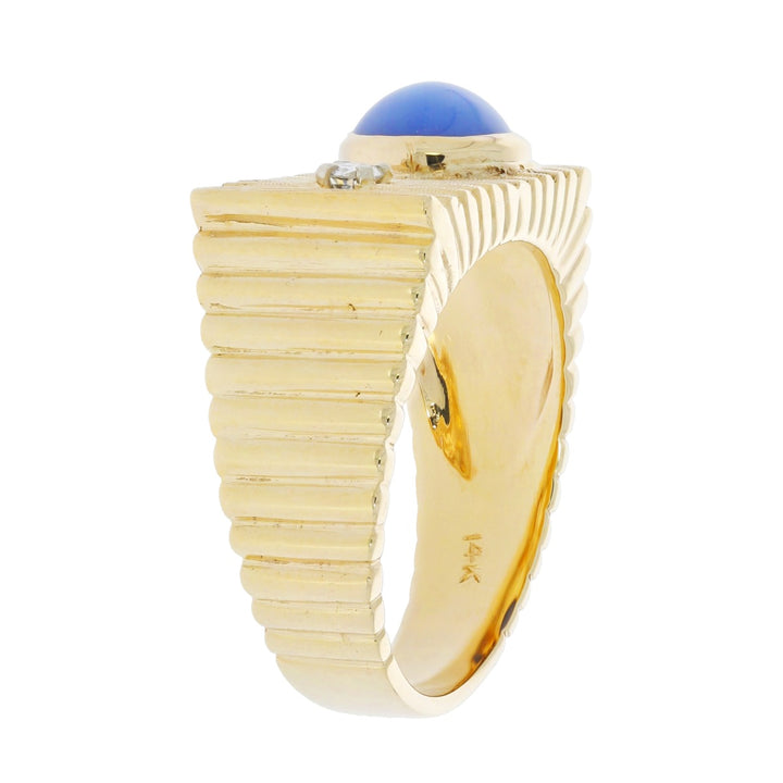 Star Sapphire Men's Ring 14K Yellow Gold 1.44CT